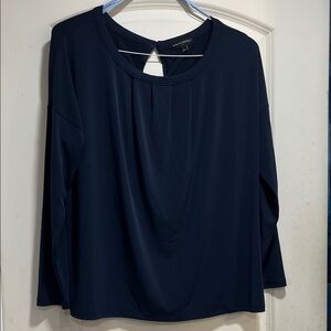 Banana Republic Factory Women's Navy Long-sleeved Top Blouse Sz L